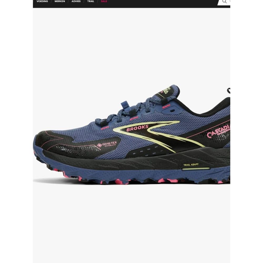 NEW Brooks Cascadia 18 GTX 1204151B464 Blue/Pink Trail Shoes Women's 8.5 US - Picture 5 of 5